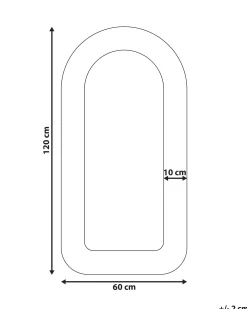 Lustro ścienne CERVON 60 cm 120 cm Boucle Beżowoszary