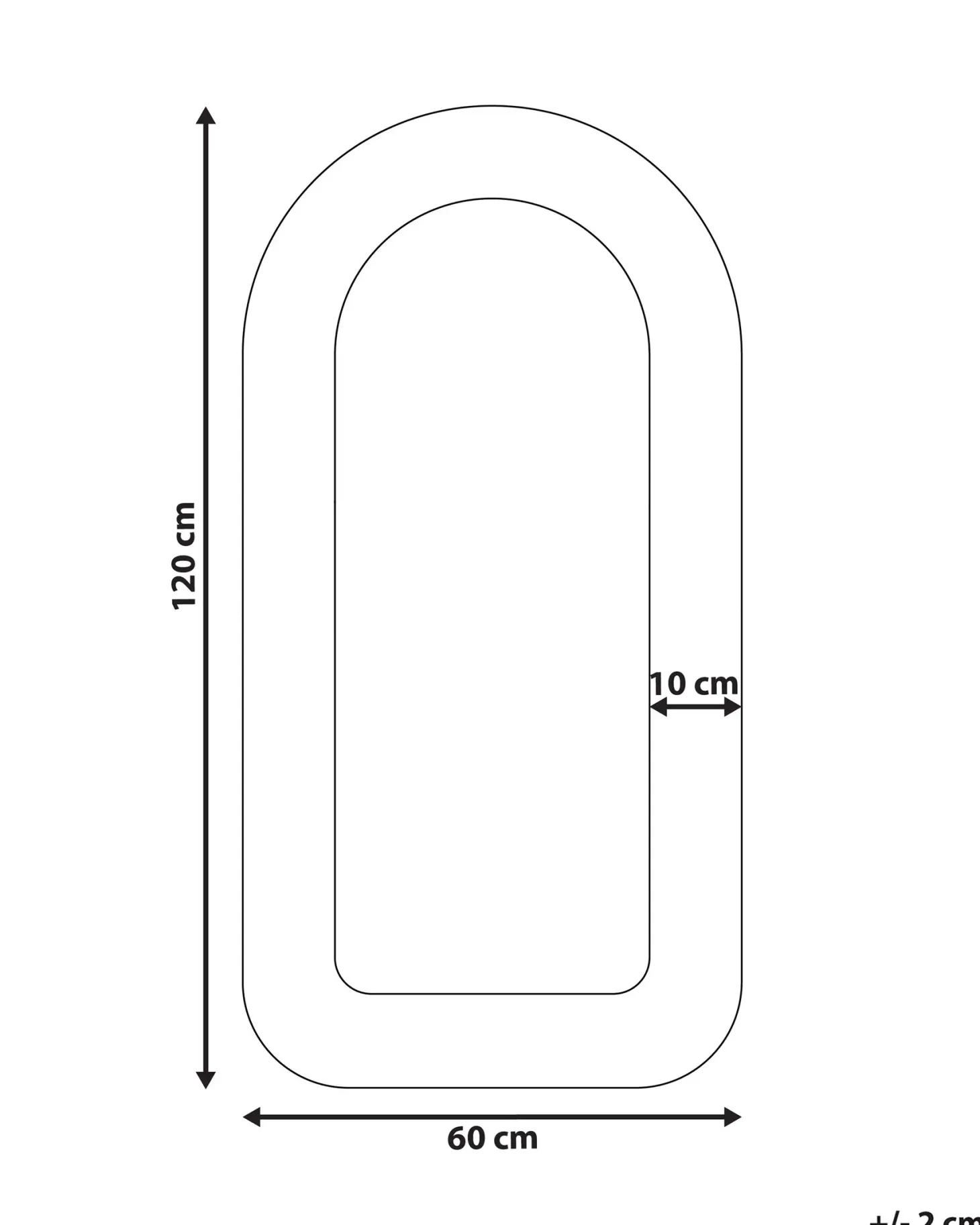 Lustro ścienne CERVON 60 cm 120 cm Boucle Beżowoszary