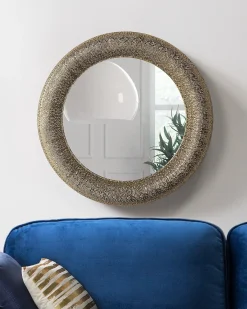 Lustro ścienne CHANNAY 80 cm 80 cm Metal Złoty