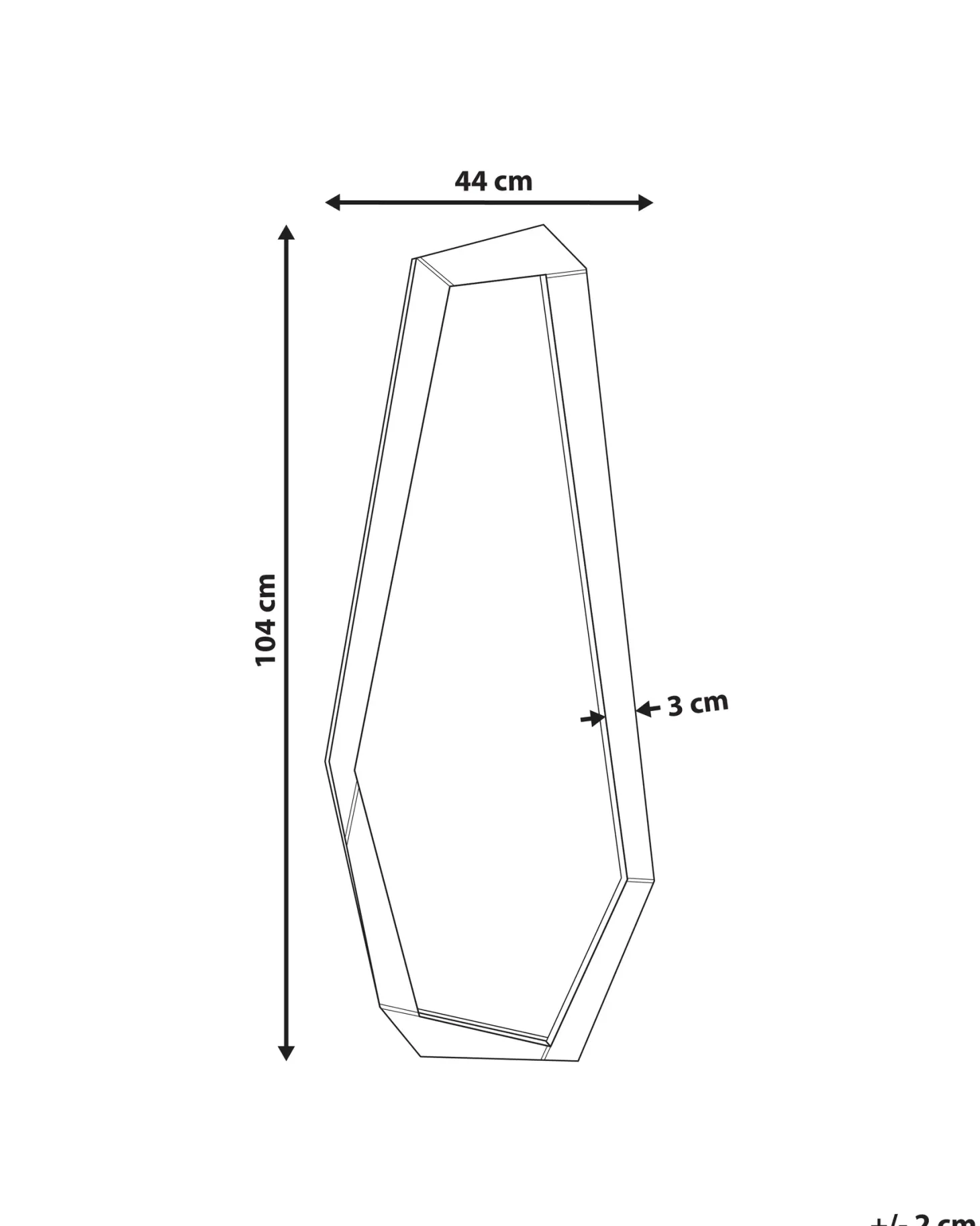 Lustro ścienne CHANU 44 cm 104 cm Jasnobrązowy