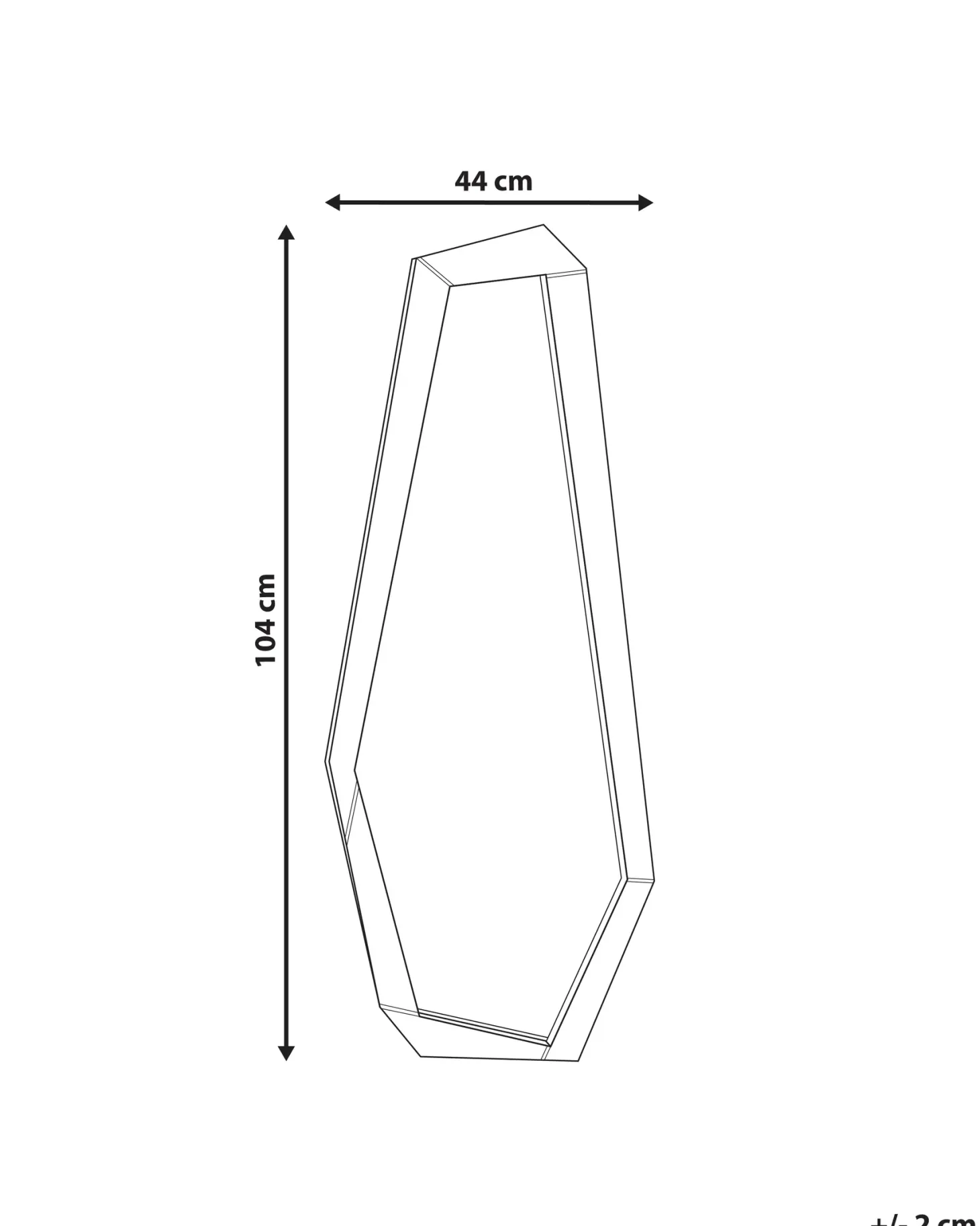 Lustro ścienne CHANU 44 cm 104 cm Srebrny