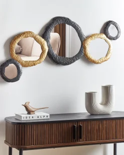 Lustro ścienne CHARNY 109 cm 44 cm Metal Czarny/ złoty