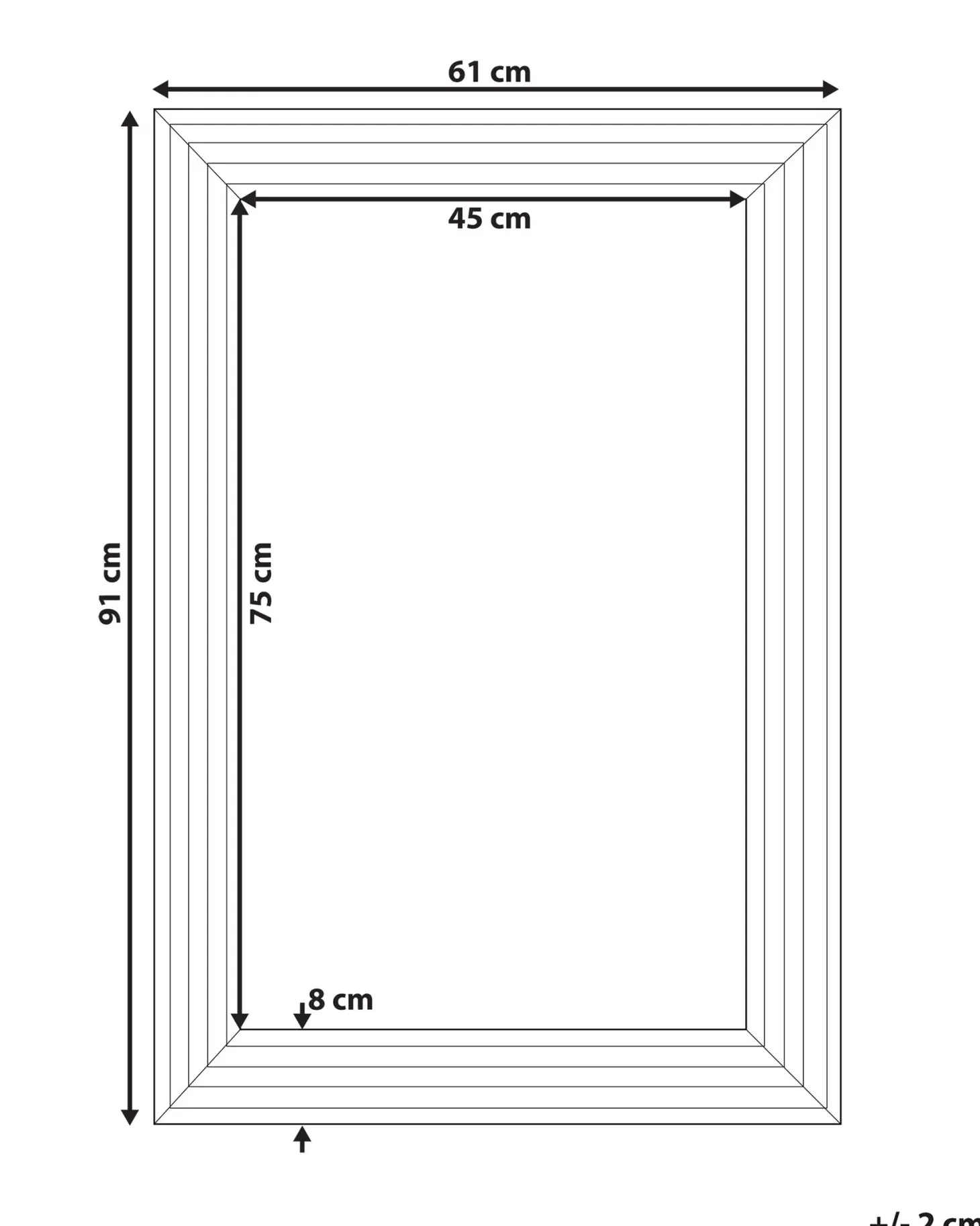 Lustro ścienne CHATAIN 61 cm 91 cm Srebrny