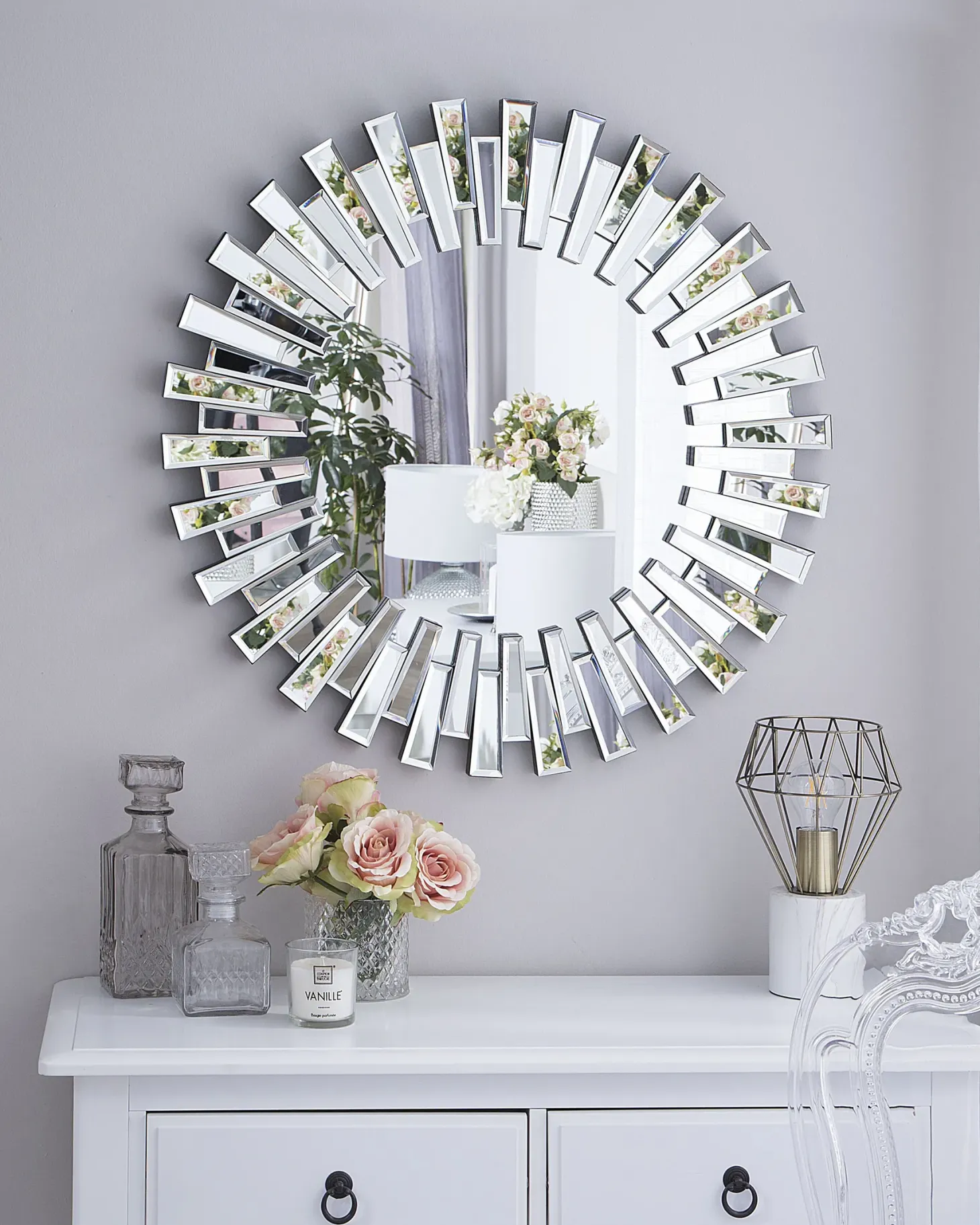 Lustro ścienne CHOLET 70 cm 70 cm Srebrny