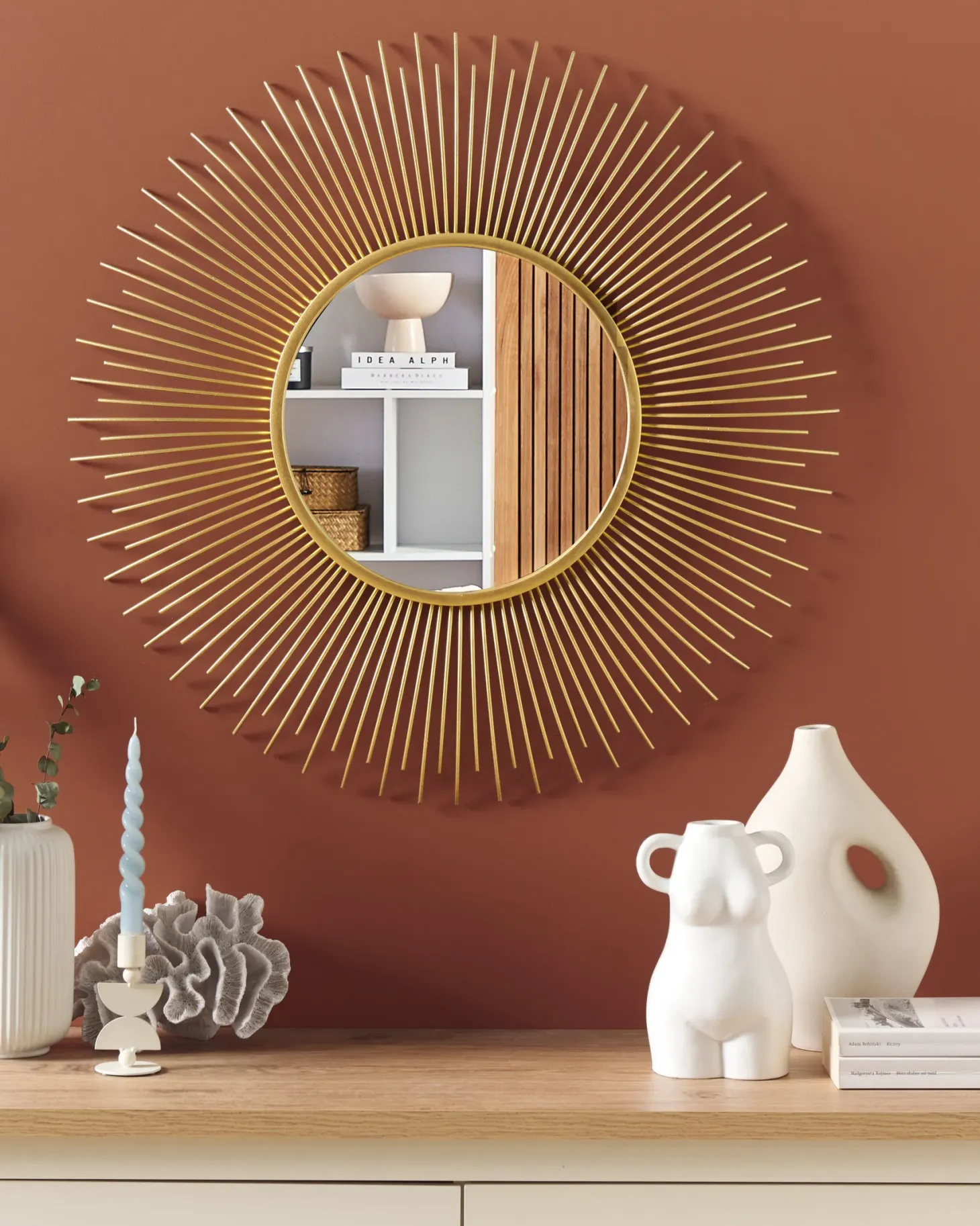 Lustro ścienne CILLY 80 cm 80 cm Metal Złoty