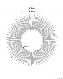Lustro ścienne CILLY 80 cm 80 cm Metal Złoty