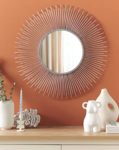 Lustro ścienne CILLY 80 cm 80 cm Metal Srebrny