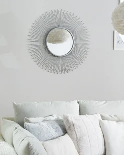 Lustro ścienne CILLY 80 cm 80 cm Metal Srebrny