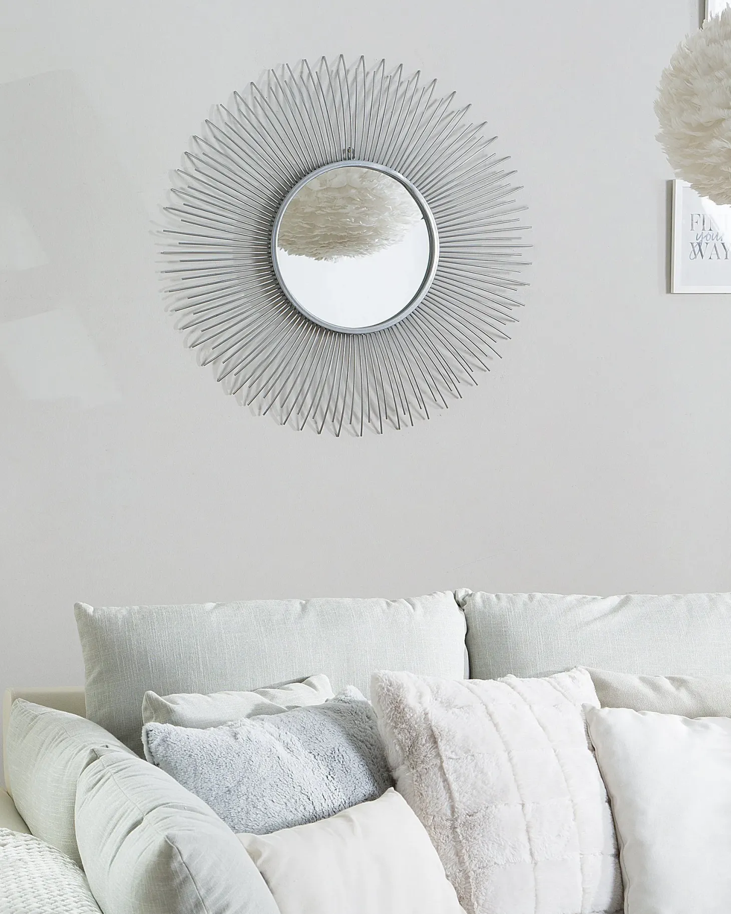 Lustro ścienne CILLY 80 cm 80 cm Metal Srebrny