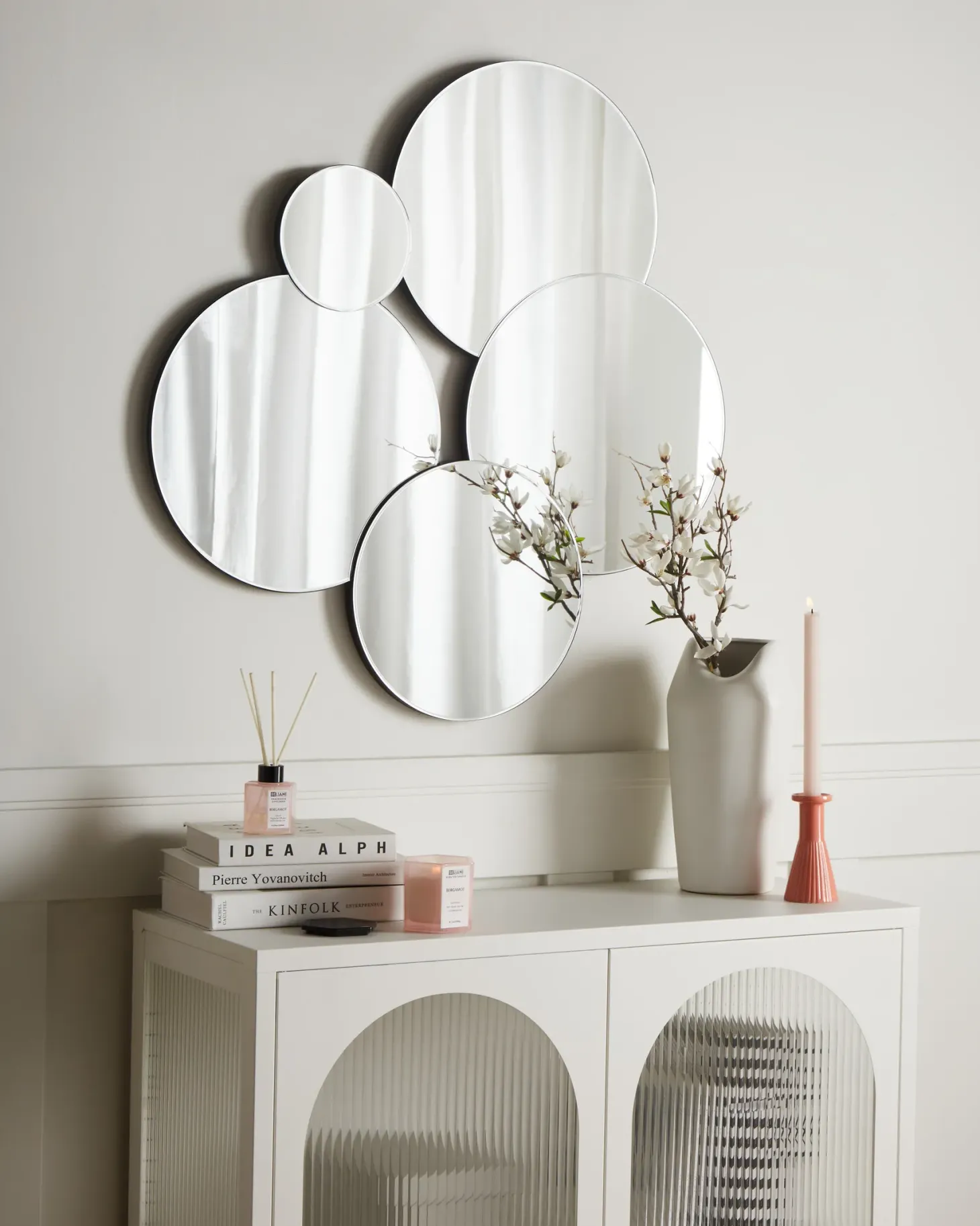 Lustro ścienne CLAIS 82 cm 80 cm Srebrny