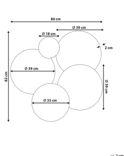 Lustro ścienne CLAIS 82 cm 80 cm Srebrny
