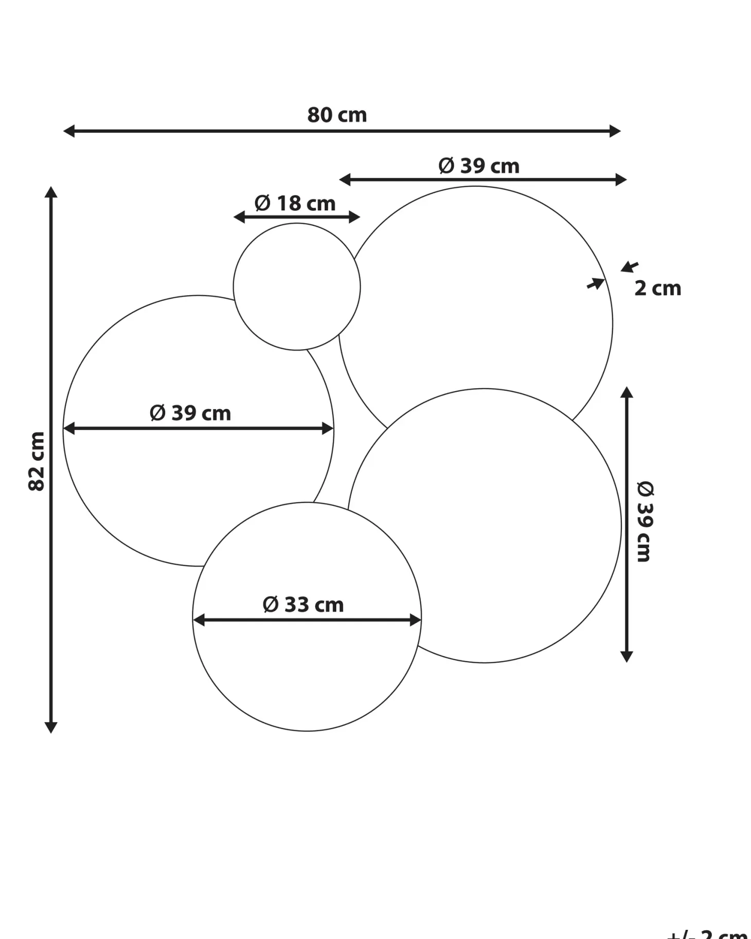 Lustro ścienne CLAIS 82 cm 80 cm Srebrny
