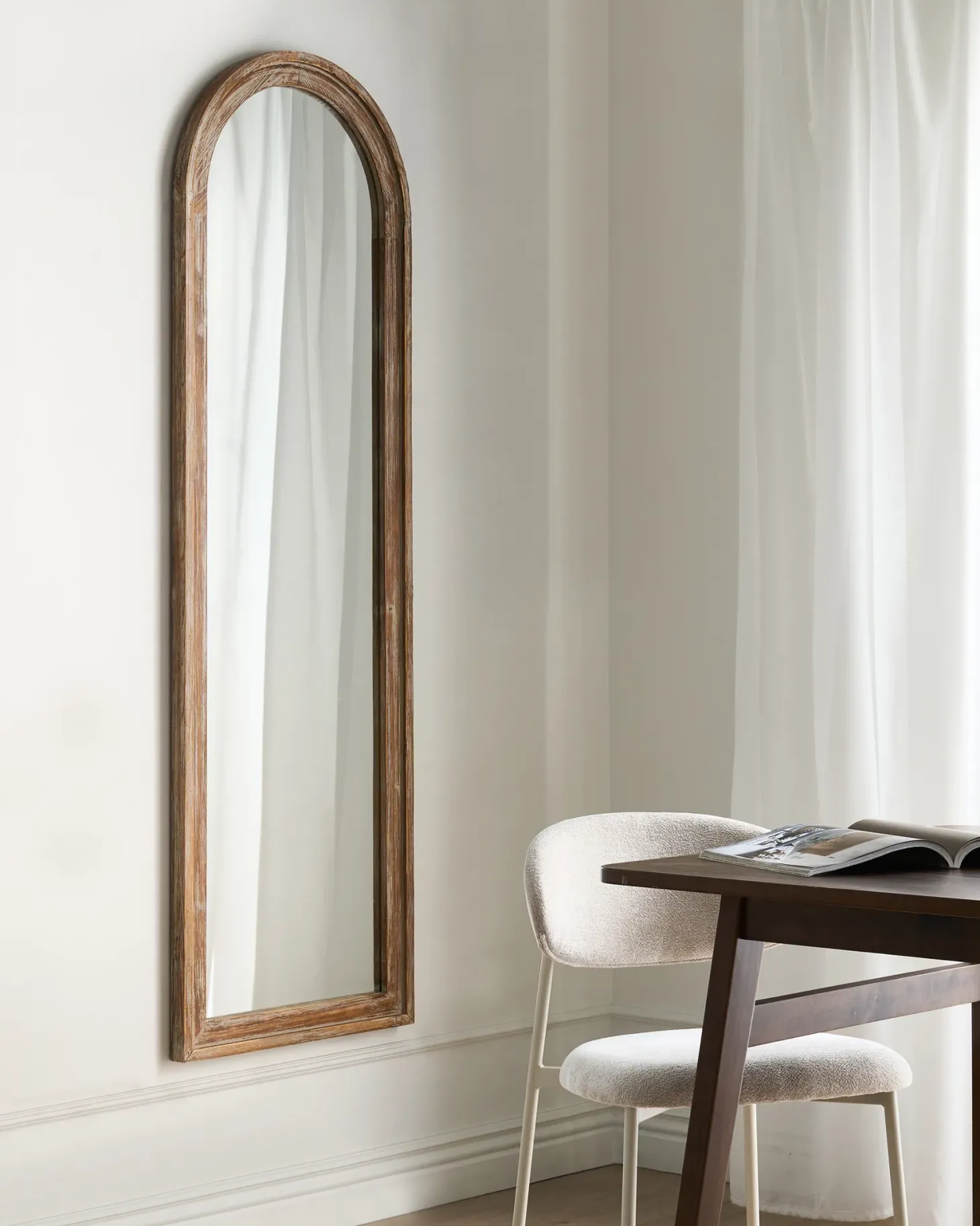 Lustro ścienne COIGNY 55 cm 170 cm Drewno jodłowe Jasnobrązowy