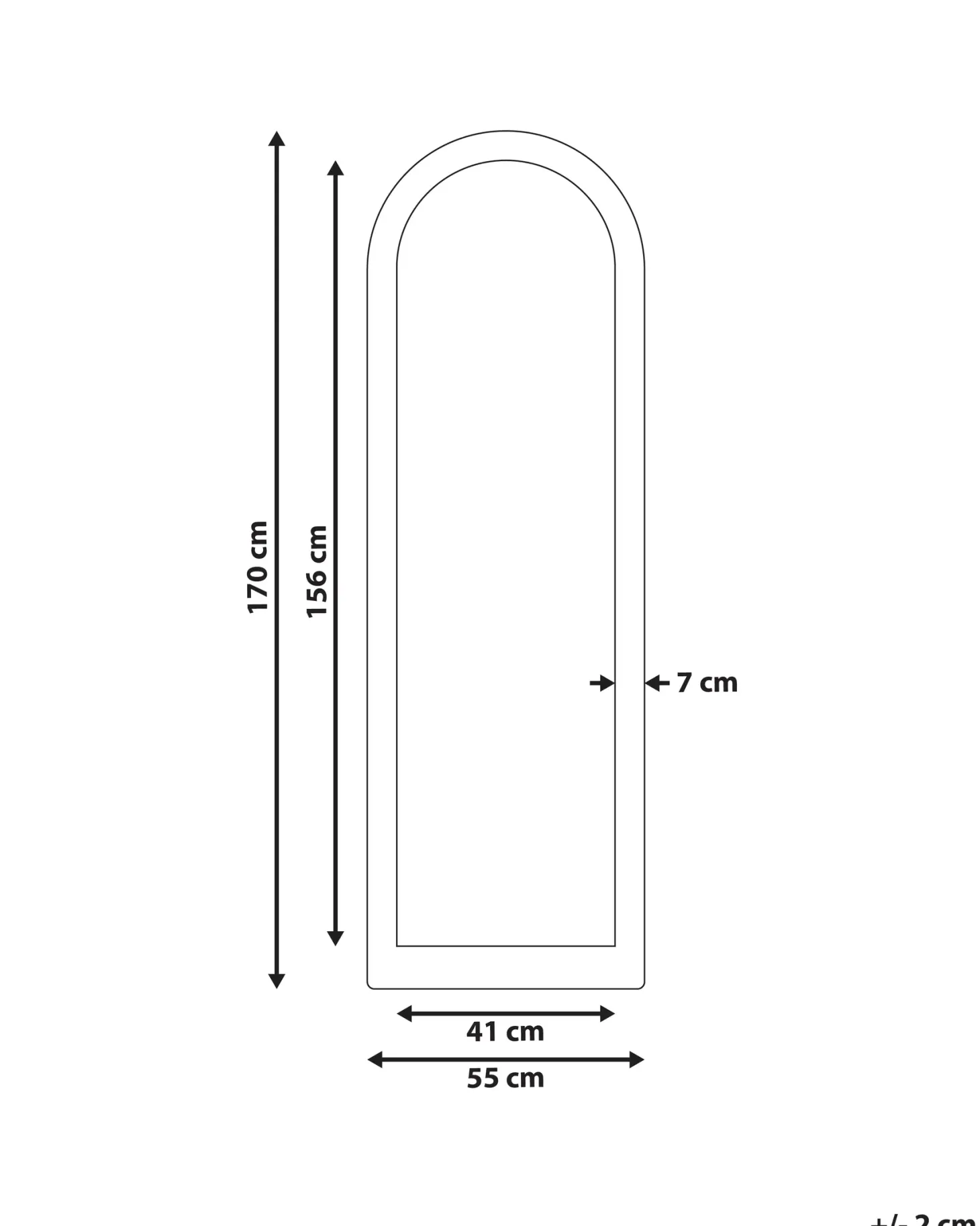 Lustro ścienne COIGNY 55 cm 170 cm Drewno jodłowe Jasnobrązowy