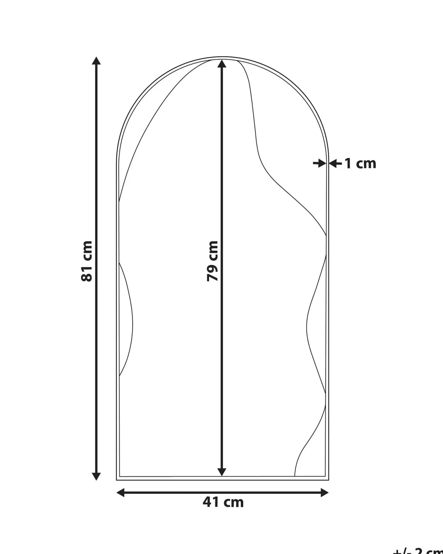 Lustro ścienne COLOMBIER 41 cm 81 cm Metal Złoty