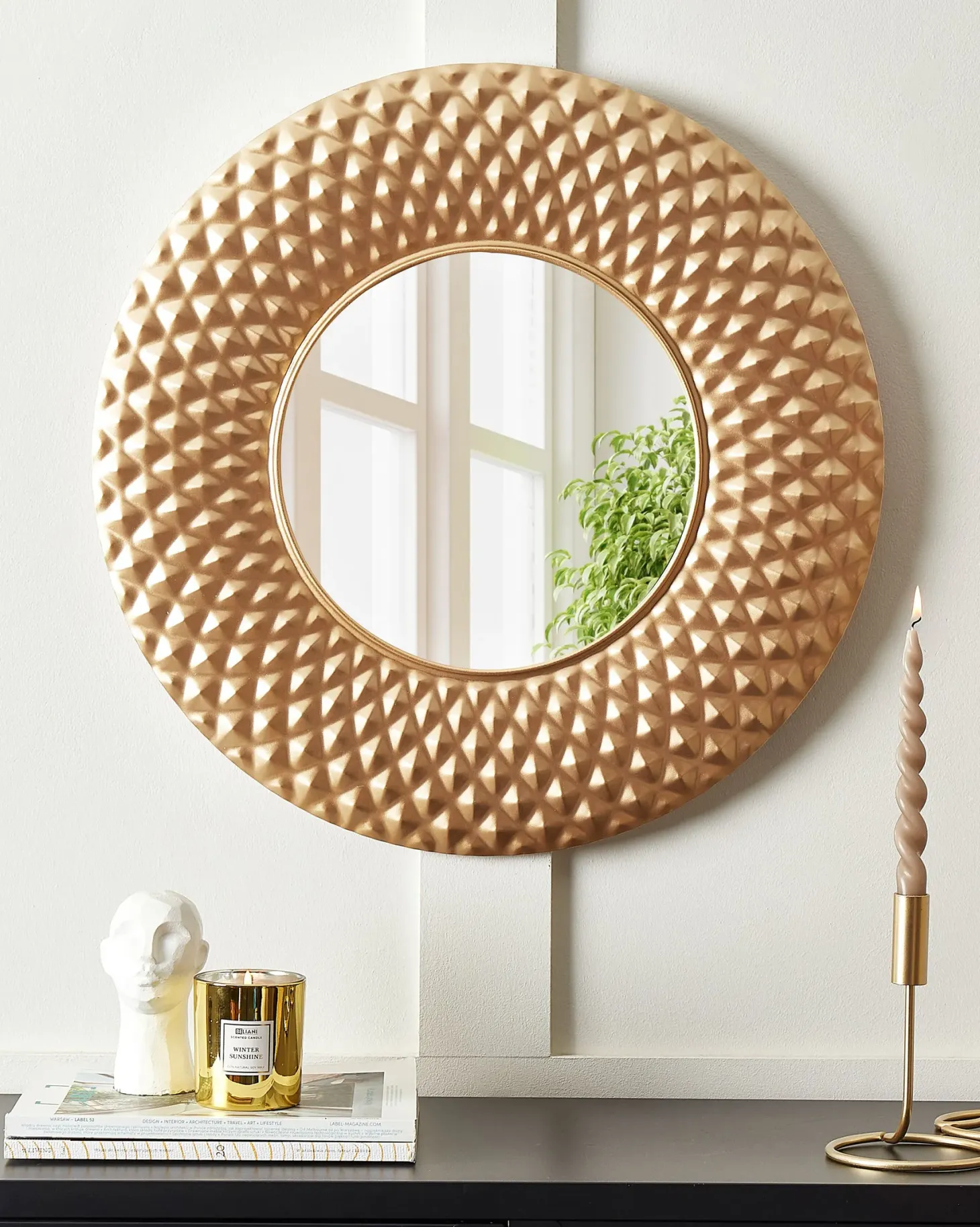 Lustro ścienne COMBE 60 cm 60 cm Metal Złoty