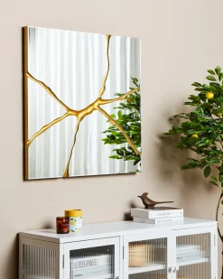 Lustro ścienne COOLE 80 cm 80 cm Złoty