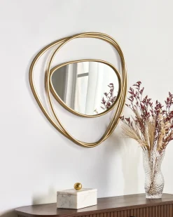 Lustro ścienne COURCY 50 cm 54 cm Metal Złoty