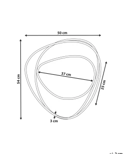 Lustro ścienne COURCY 50 cm 54 cm Metal Złoty