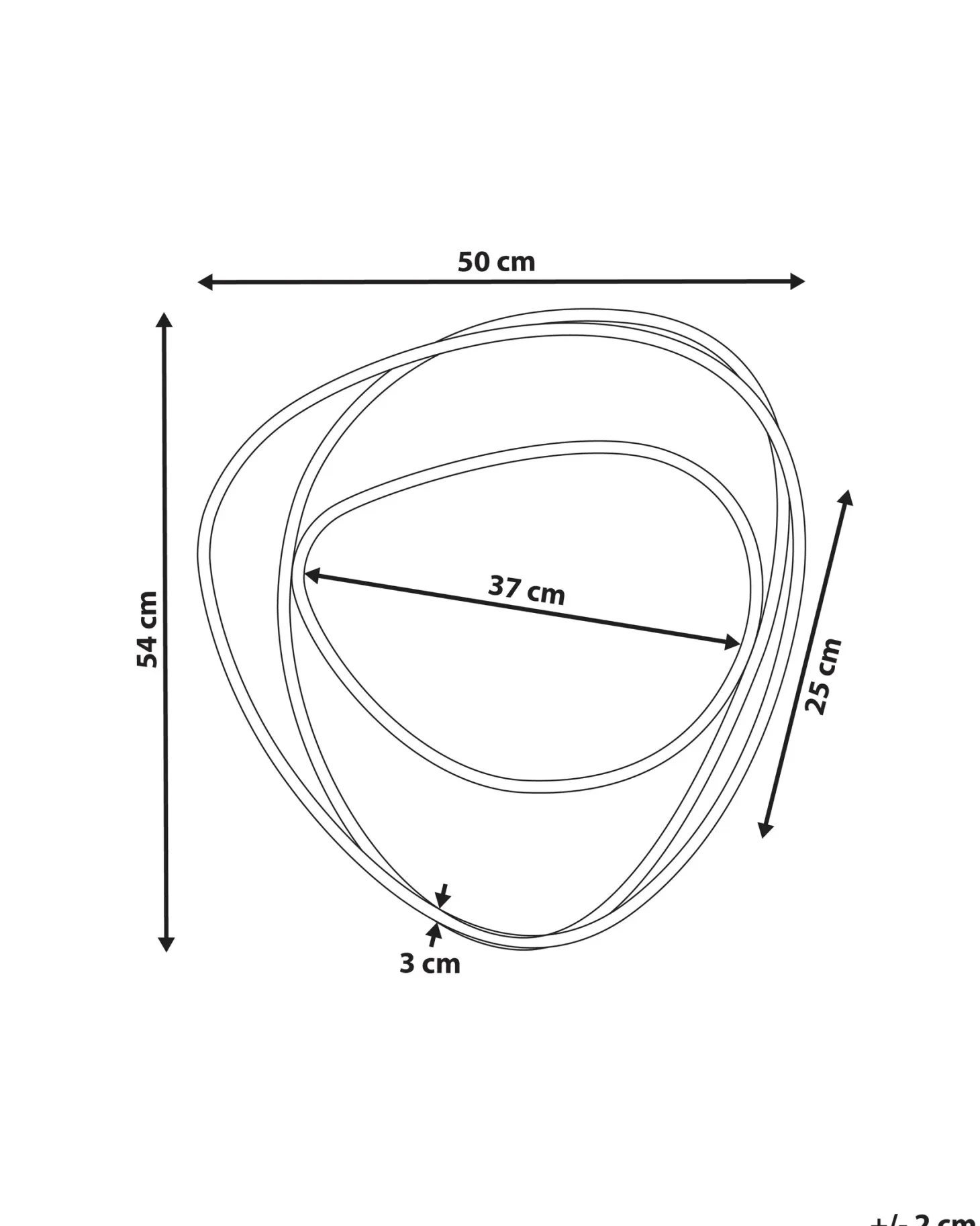 Lustro ścienne COURCY 50 cm 54 cm Metal Złoty