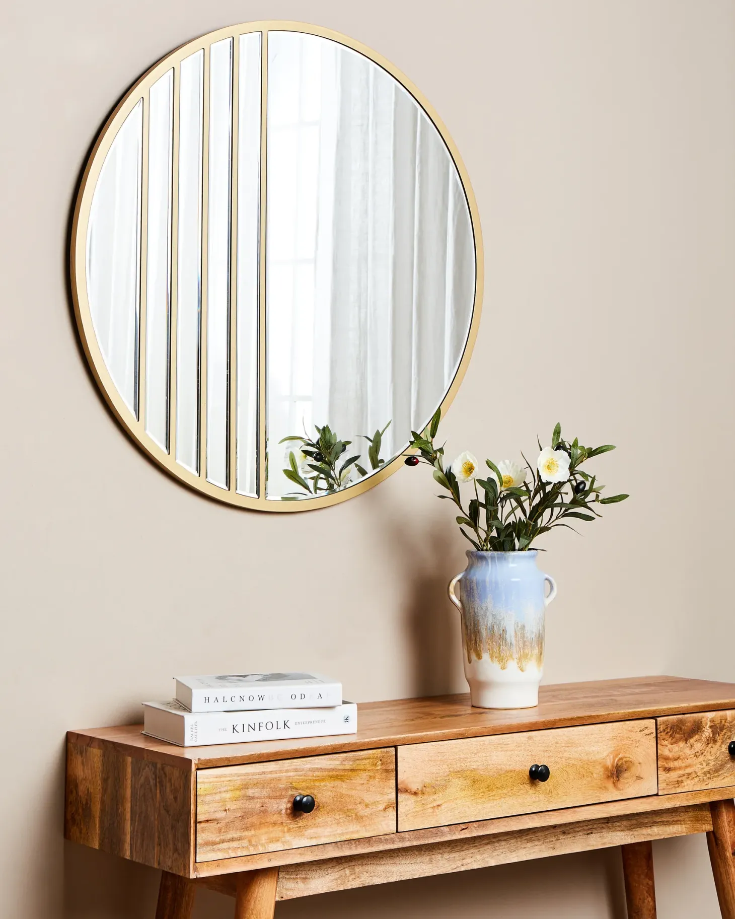Lustro ścienne COUST 80 cm 80 cm Złoty