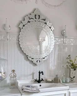 Lustro ścienne CRAON 67 cm 100 cm Srebrny