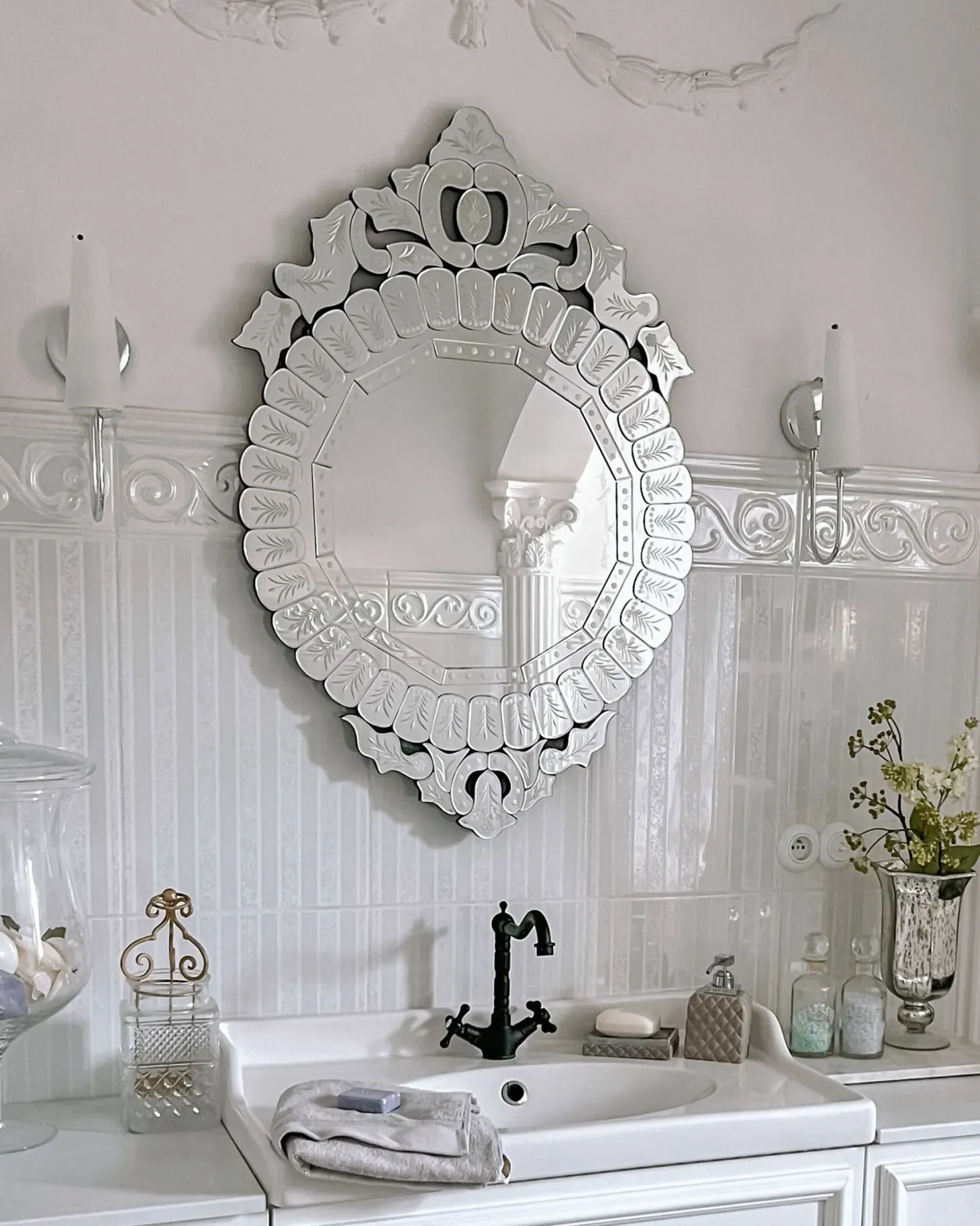 Lustro ścienne CRAON 67 cm 100 cm Srebrny