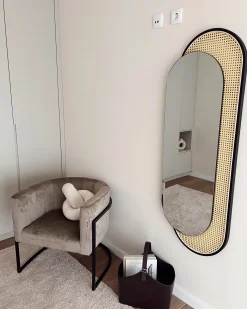 Lustro ścienne CREIL 51 cm 143 cm Technorattan Naturalny