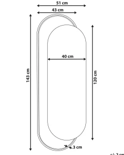Lustro ścienne CREIL 51 cm 143 cm Technorattan Naturalny