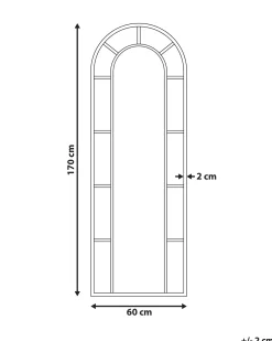 Lustro ścienne CROSSES 60 cm 170 cm Metal Czarny