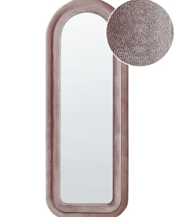 Lustro ścienne CULAN 60 cm 160 cm Welur Różowy