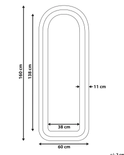 Lustro ścienne CULAN 60 cm 160 cm Welur Różowy