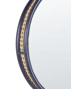 Lustro ścienne DAKSA 60 cm 60 cm Rattan Czarny