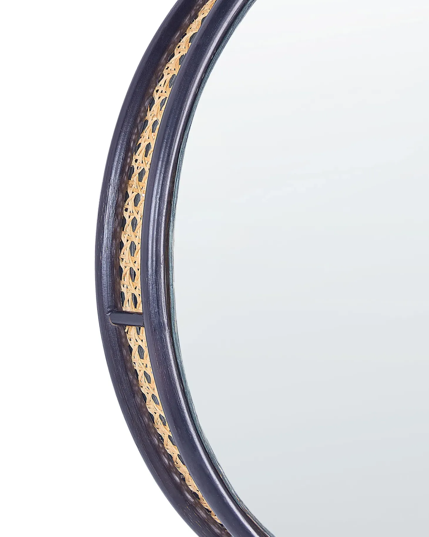 Lustro ścienne DAKSA 60 cm 60 cm Rattan Czarny