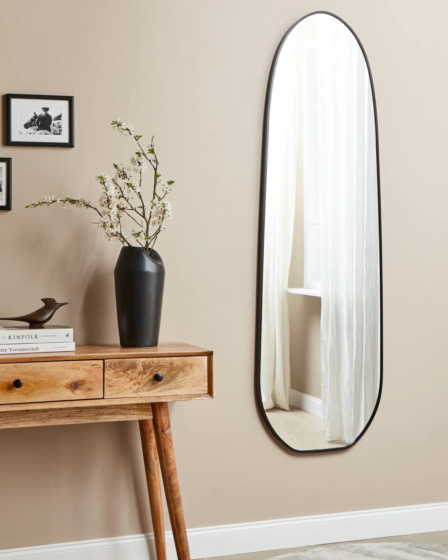 Lustro ścienne DARNETS 45 cm 160 cm Metal Czarny