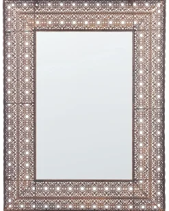 Lustro ścienne DEHRADUN 69 cm 90 cm Metal Miedziany