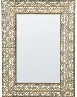 Lustro ścienne DEHRADUN 69 cm 90 cm Metal Złoty