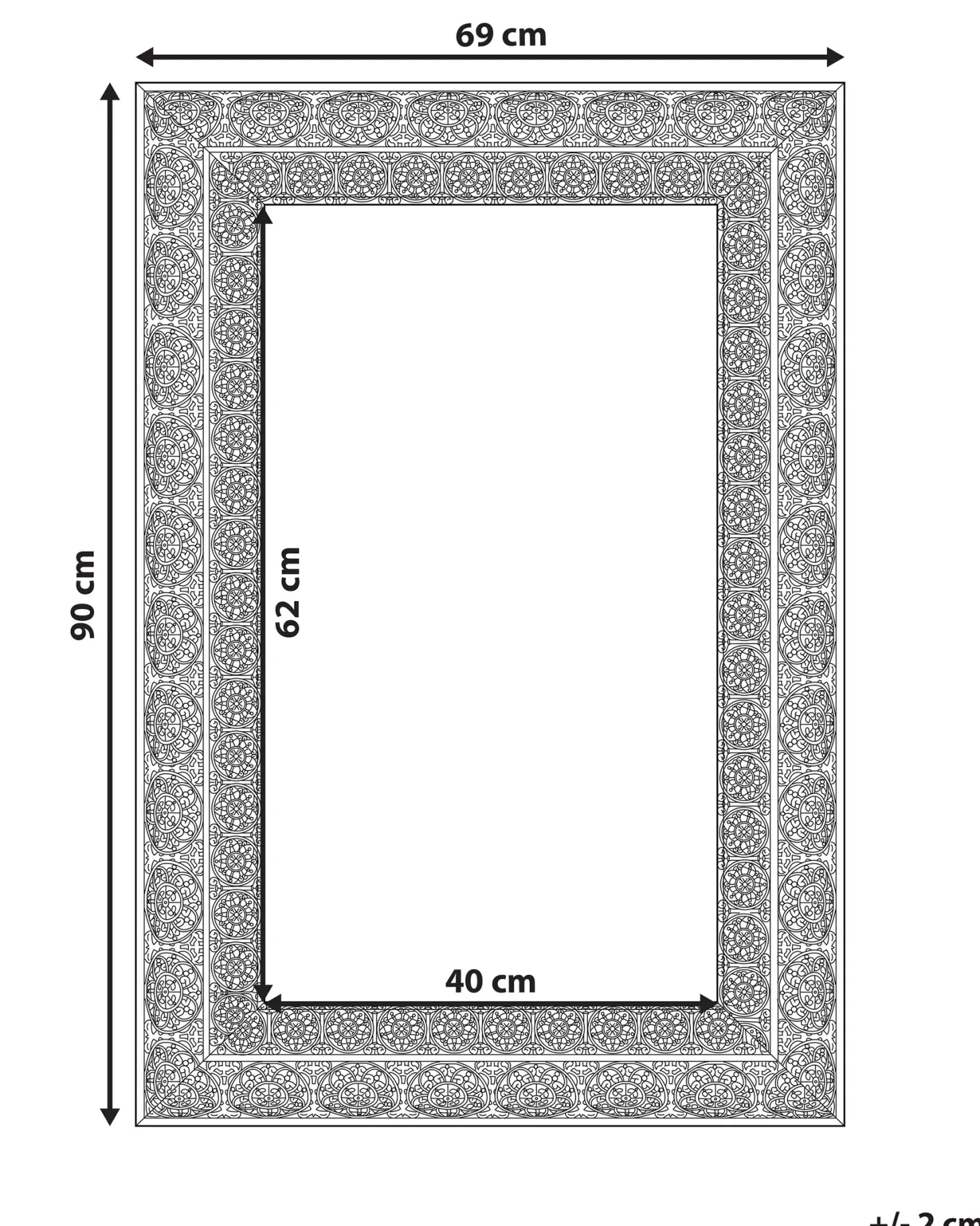 Lustro ścienne DEHRADUN 69 cm 90 cm Metal Złoty