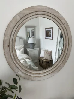 Lustro ścienne DELICIAS 60 cm 60 cm Złamana biel