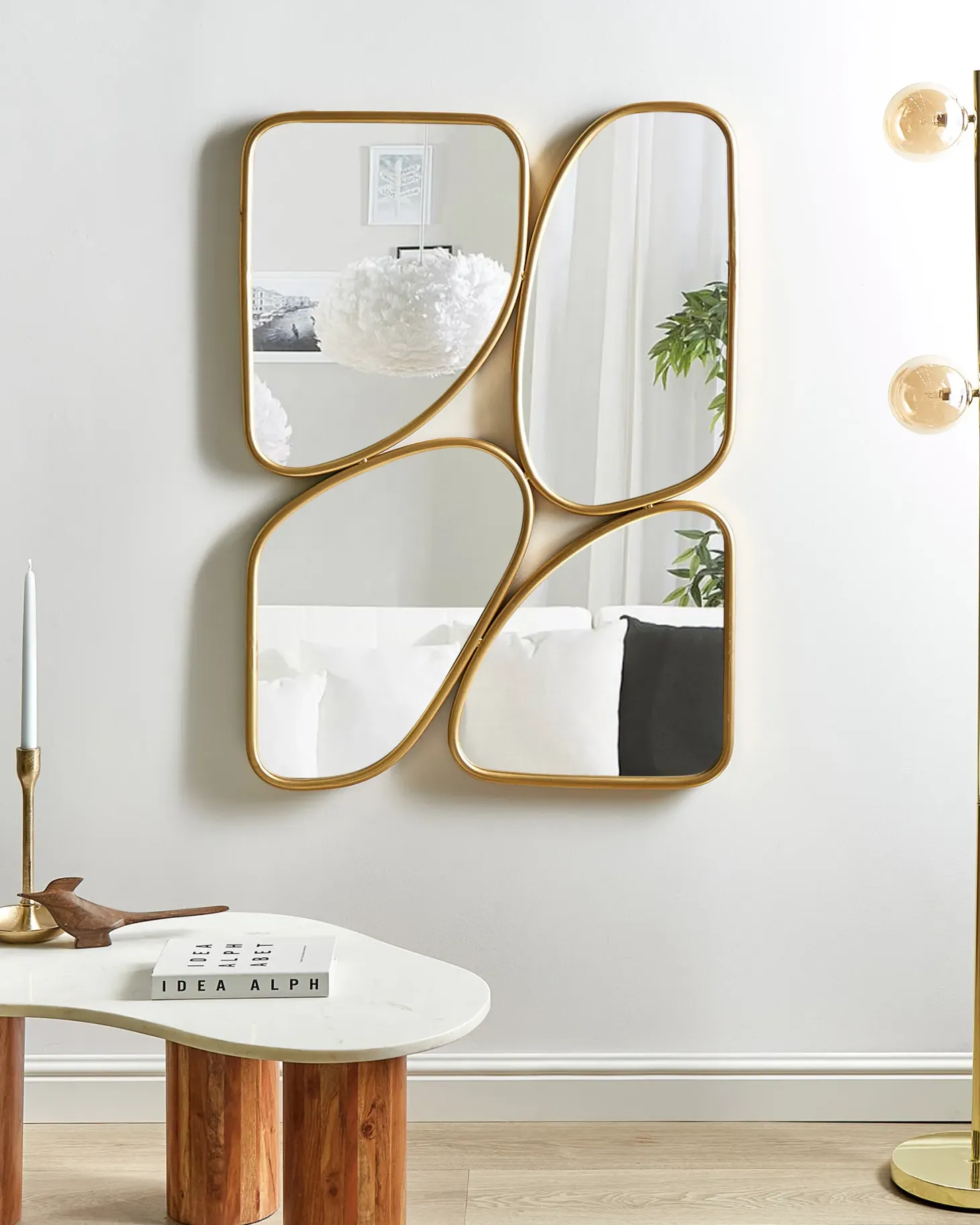 Lustro ścienne DIANCEY 70 cm 100 cm Metal Złoty