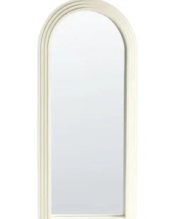 Lustro ścienne DIJON 80 cm 170 cm Drewno Złamana biel