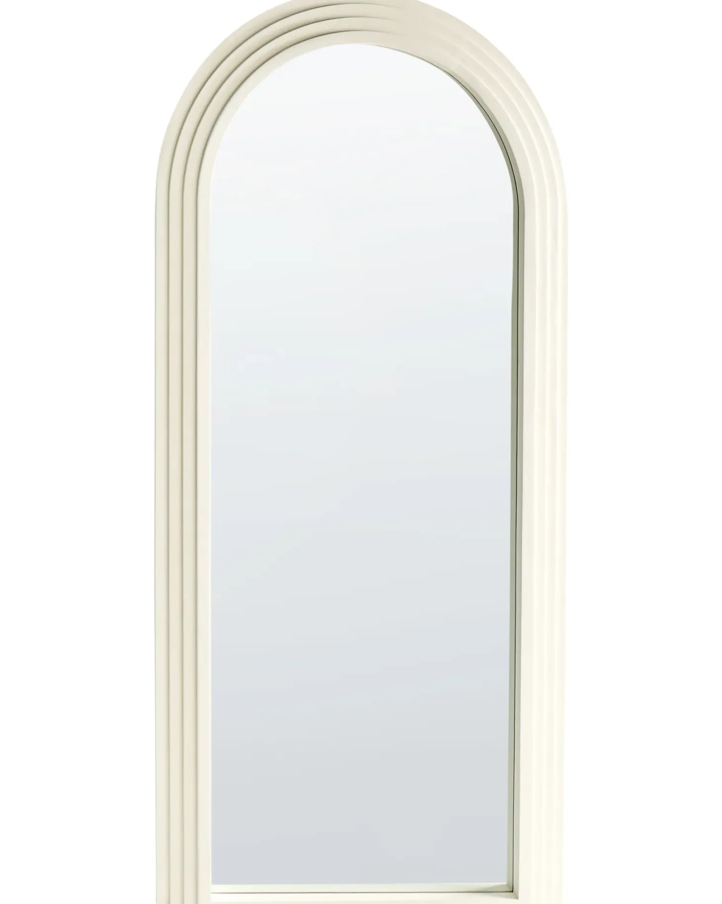 Lustro ścienne DIJON 80 cm 170 cm Drewno Złamana biel