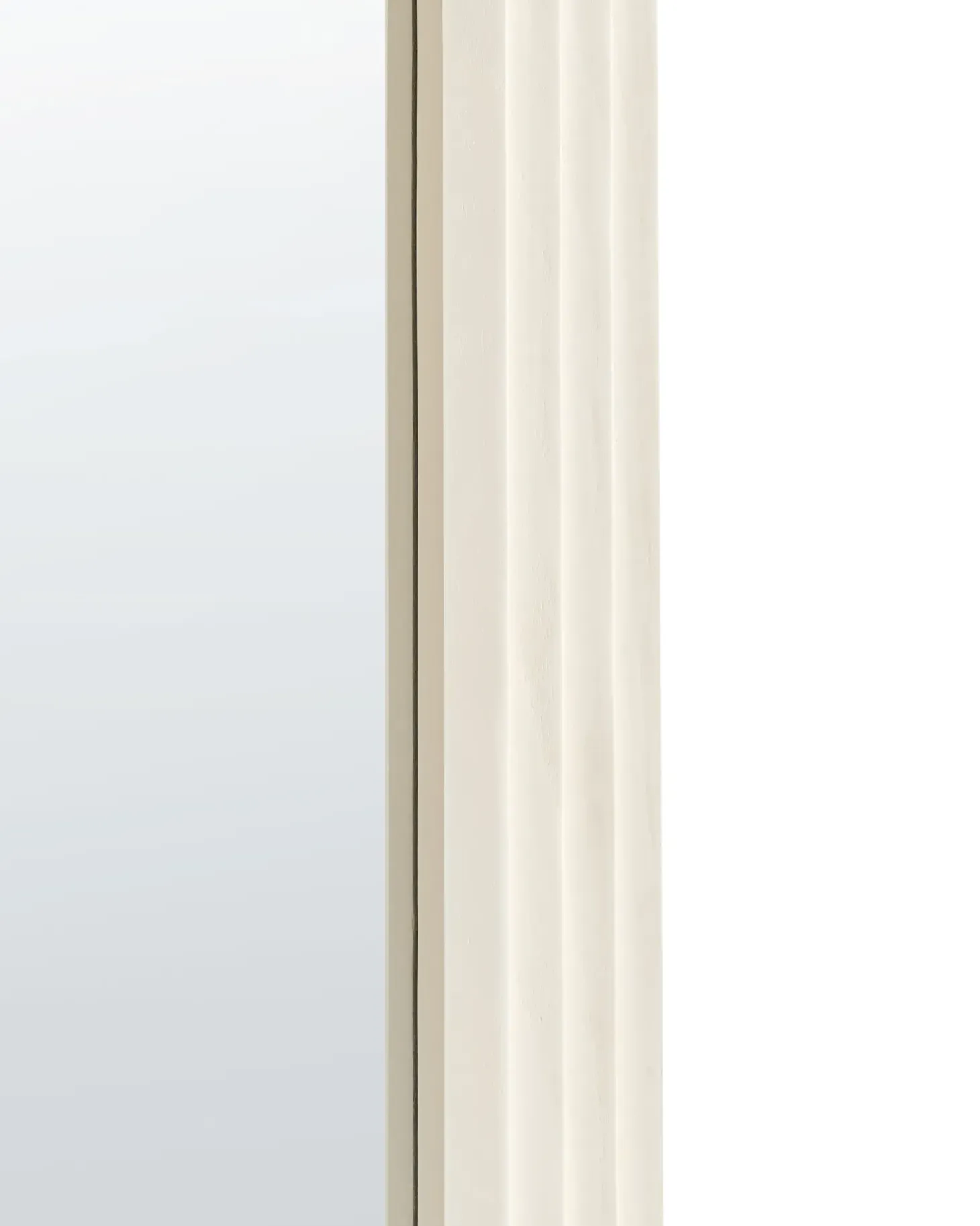 Lustro ścienne DIJON 80 cm 170 cm Drewno Złamana biel
