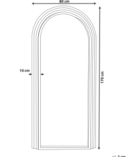 Lustro ścienne DIJON 80 cm 170 cm Drewno Złamana biel