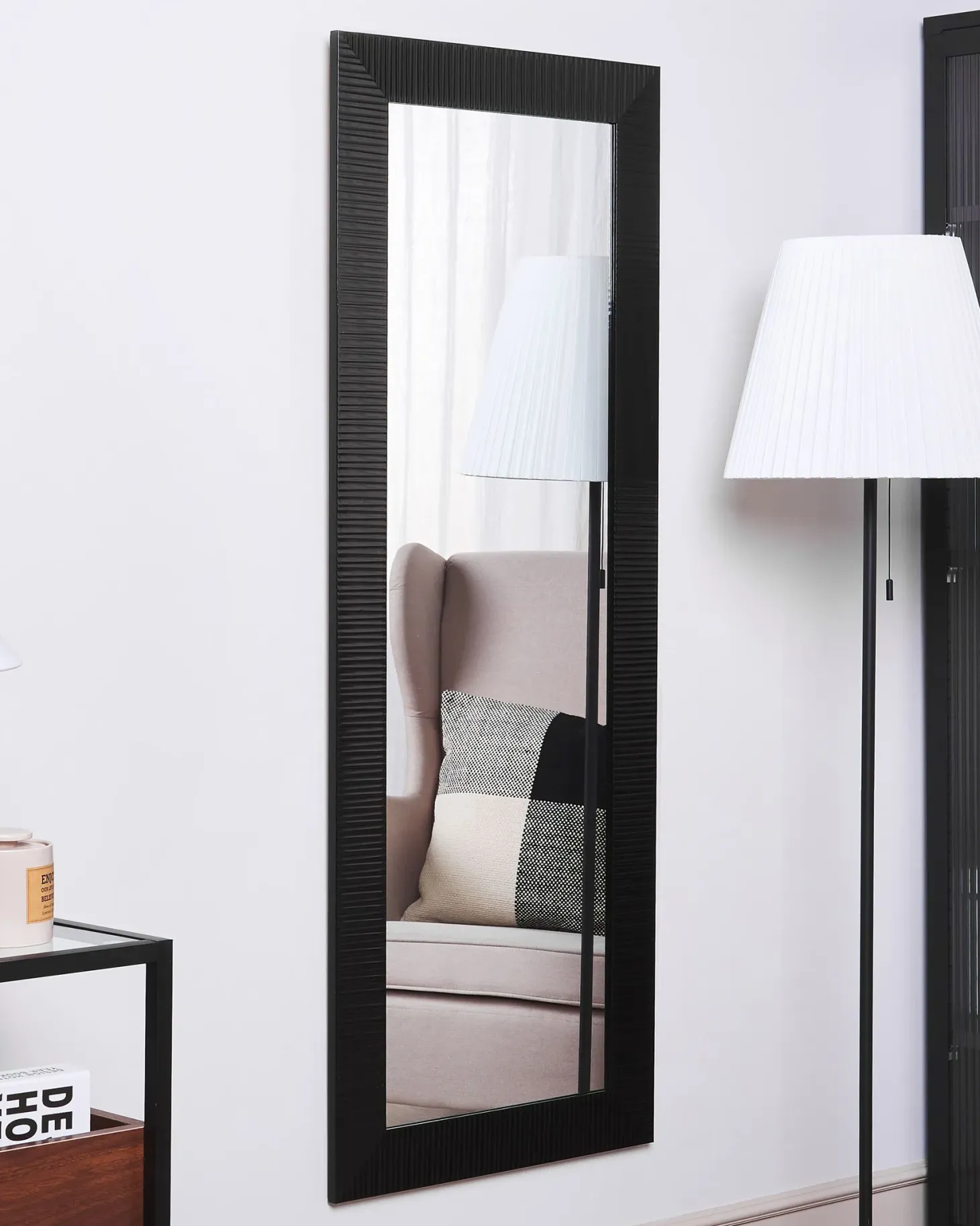 Lustro ścienne DRAVEIL 50 cm 130 cm Czarny