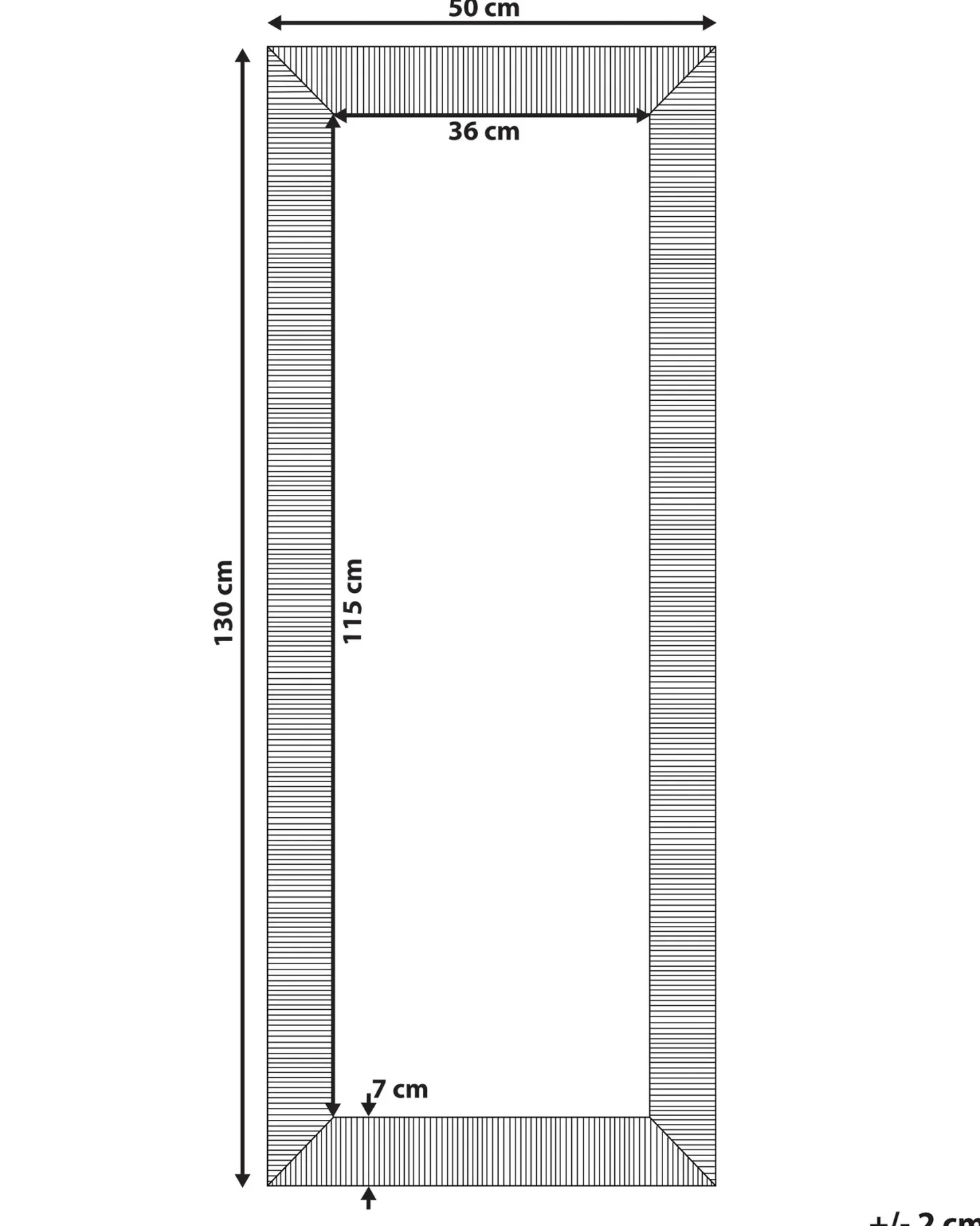 Lustro ścienne DRAVEIL 50 cm 130 cm Czarny