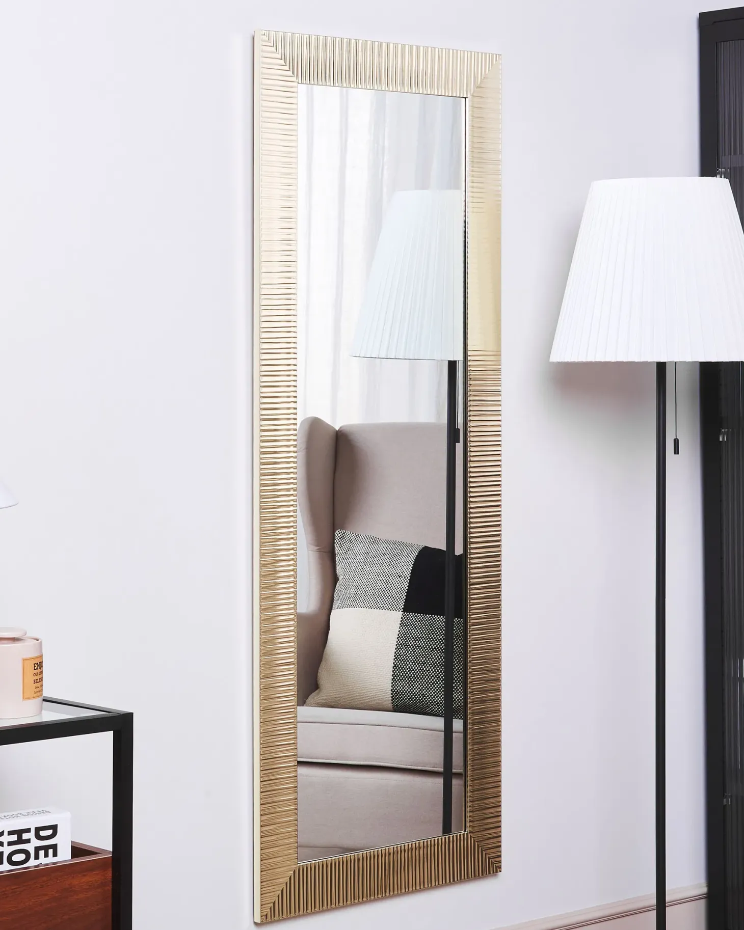 Lustro ścienne DRAVEIL 50 cm 130 cm Złoty
