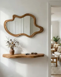 Lustro ścienne DREVANT 89 cm 52 cm Drewno sosnowe Naturalny