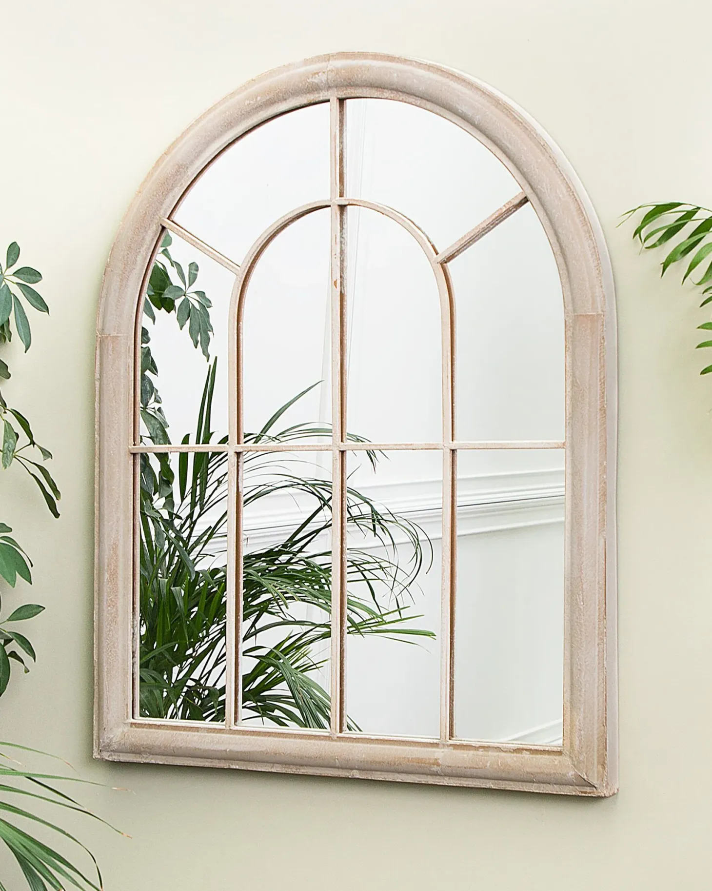 Lustro ścienne EMBRY 69 cm 88 cm Metal Beżowy
