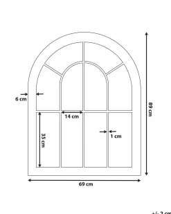 Lustro ścienne EMBRY 69 cm 88 cm Metal Beżowy